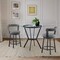 Armen Living Naomi and Bryant 3-Piece Counter Height Dining Set in Black Metal and Gray Faux Leather SETNMBYGRBL3 - alternate 9